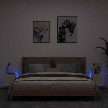 TV-Wandschränke mit LED-Leuchten 2 Stk. Weiß 30,5x35x30 cm