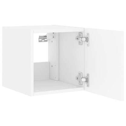TV-Wandschränke mit LED-Leuchten 2 Stk. Weiß 30,5x35x30 cm