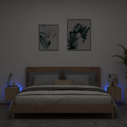 TV-Wandschränke mit LED-Leuchten 2 Stk. Sonoma-Eiche