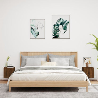 TV overskabe med LED lys 2 stk Brun eg look