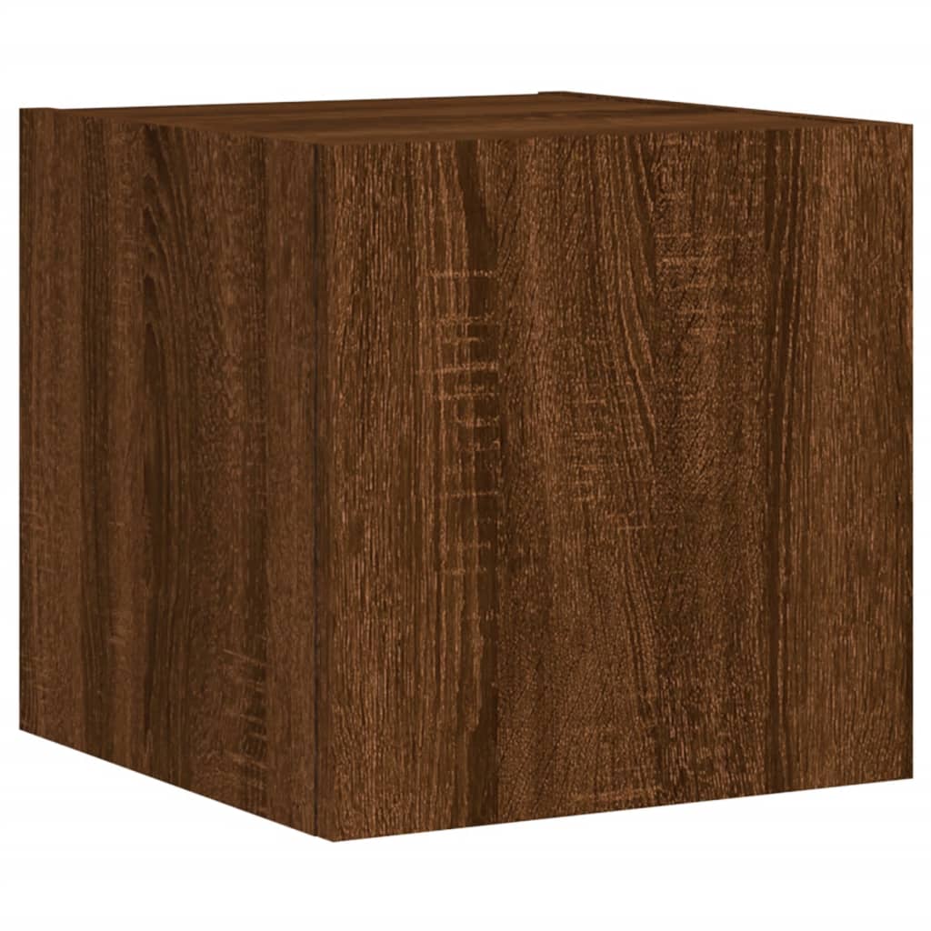 TV overskabe med LED lys 2 stk Brun eg look