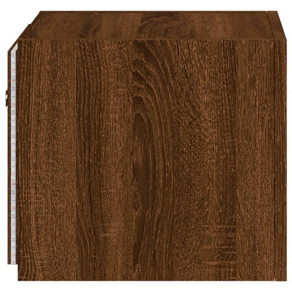TV overskabe med LED lys 2 stk Brun eg look