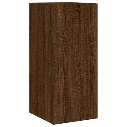 TV-Wandschrank mit LED-Leuchten Braun Eichen-Optik 30,5x35x70cm