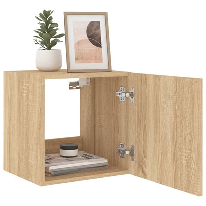 TV-Wandschrank mit LED-Leuchten Sonoma-Eiche 40,5x35x40 cm