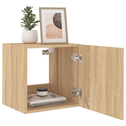TV-Wandschränke mit LED-Leuchten 2 Stk. Sonoma-Eiche