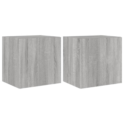 TV-Wandschränke mit LED-Leuchten 2Stk. Grau Sonoma 40,5x35x40cm