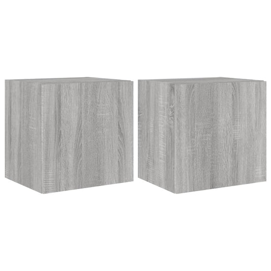 TV-Wandschränke mit LED-Leuchten 2Stk. Grau Sonoma 40,5x35x40cm