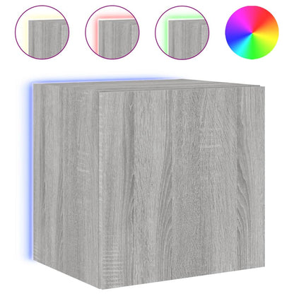 TV-Wandschränke mit LED-Leuchten 2Stk. Grau Sonoma 40,5x35x40cm