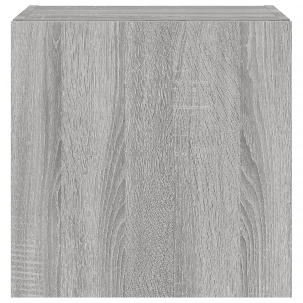 TV-Wandschränke mit LED-Leuchten 2Stk. Grau Sonoma 40,5x35x40cm
