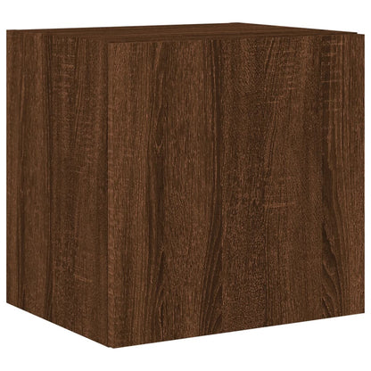 TV-Wandschrank mit LED-Leuchten Braun Eichen-Optik 40,5x35x40cm