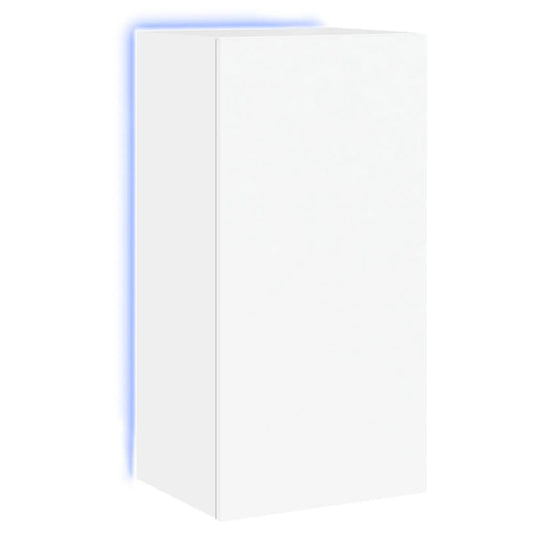 TV-Wandschrank mit LED-Leuchten Weiß 40,5x35x80 cm