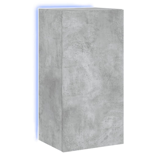 TV-Wandschrank mit LED-Leuchten Betongrau 40,5x35x80 cm