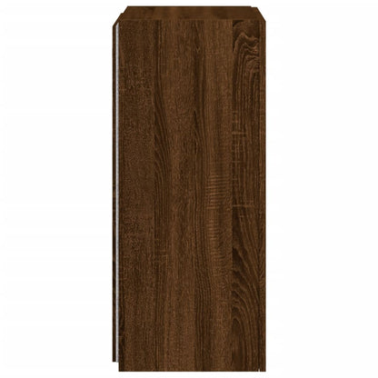 TV-Wandschrank mit LED-Leuchten Braun Eichen-Optik 40,5x35x80cm