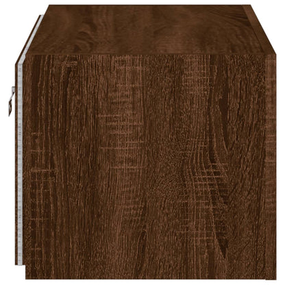TV-Wandschrank mit LED-Leuchten Braun Eichen-Optik 60x35x31 cm