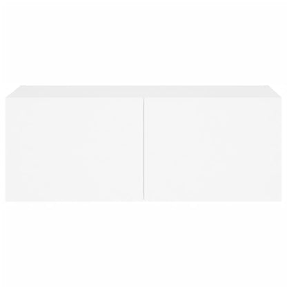 TV-Wandschrank mit LED-Leuchten Weiß 80x35x31 cm