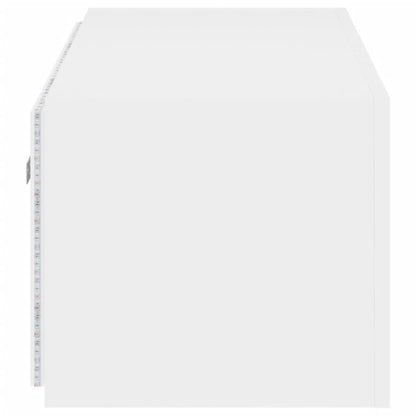 TV-Wandschrank mit LED-Leuchten Weiß 80x35x31 cm