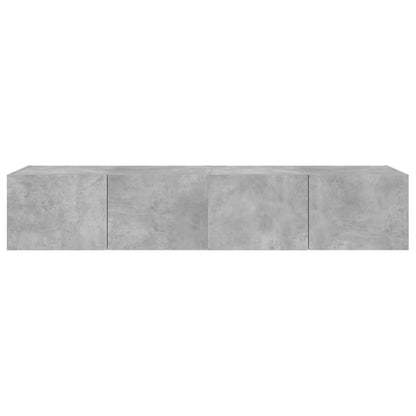 TV-Wandschränke mit LED-Leuchten 2 Stk. Betongrau 80x35x31 cm