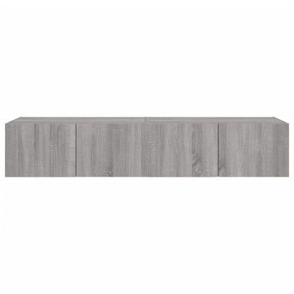 TV-Wandschränke mit LED-Leuchten 2 Stk. Grau Sonoma 80x35x31 cm