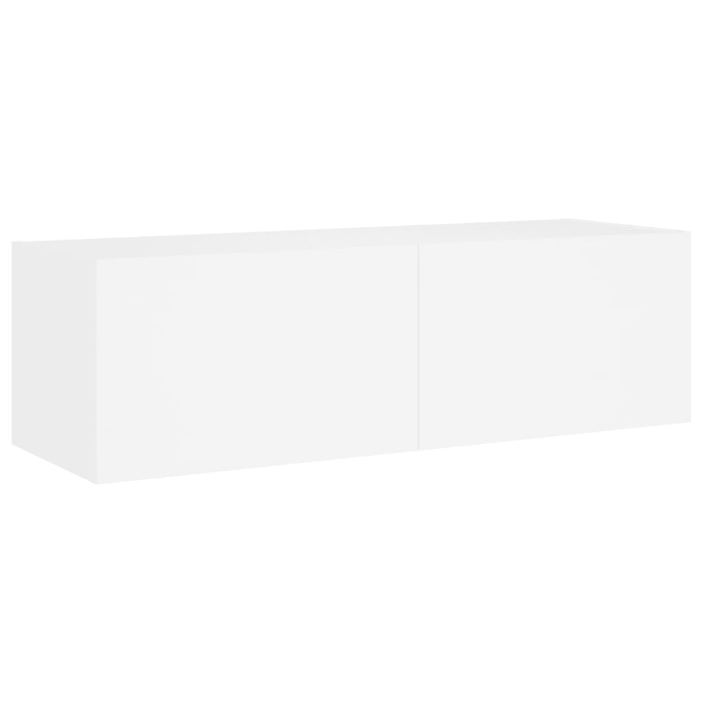 TV-Wandschrank mit LED-Leuchten Weiß 100x35x31 cm