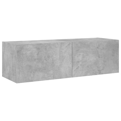 TV-Wandschrank mit LED-Leuchten Betongrau 100x35x31 cm