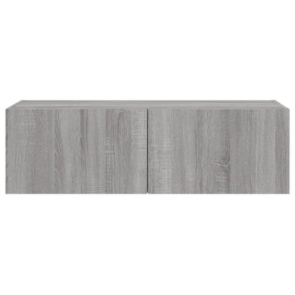 TV-Wandschrank mit LED-Leuchten Grau Sonoma 100x35x31 cm
