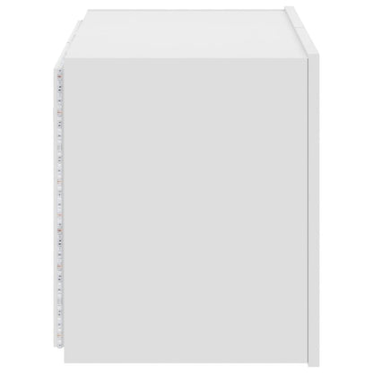 TV-Wandschrank mit LED-Leuchten Weiß 60x35x41 cm