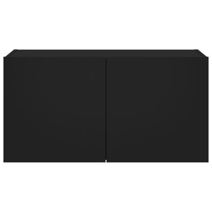 TV-Wandschrank mit LED-Leuchten Schwarz 80x35x41 cm