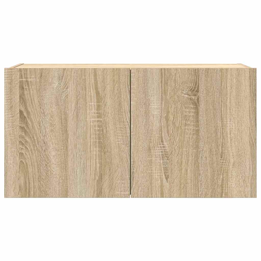 TV-Wandschrank mit LED-Leuchten Sonoma-Eiche 80x35x41 cm