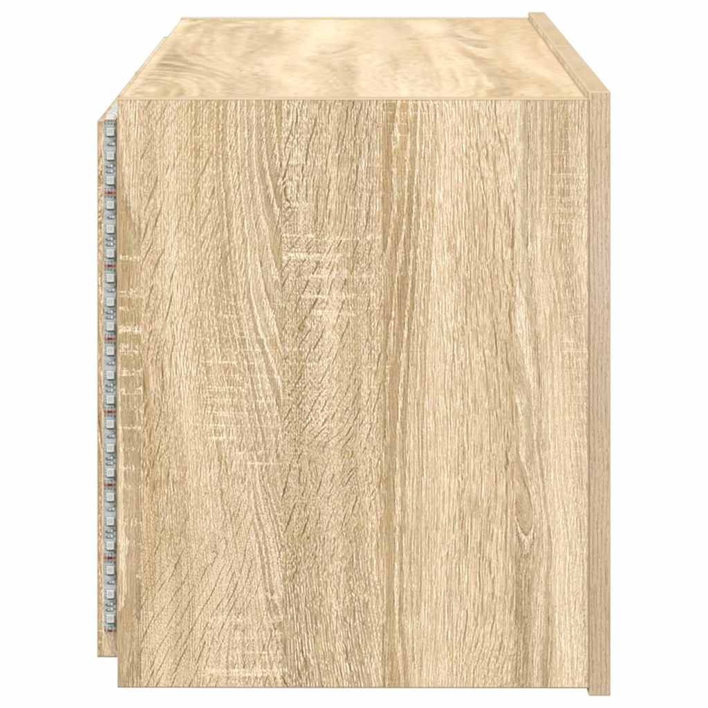 TV-Wandschrank mit LED-Leuchten Sonoma-Eiche 80x35x41 cm