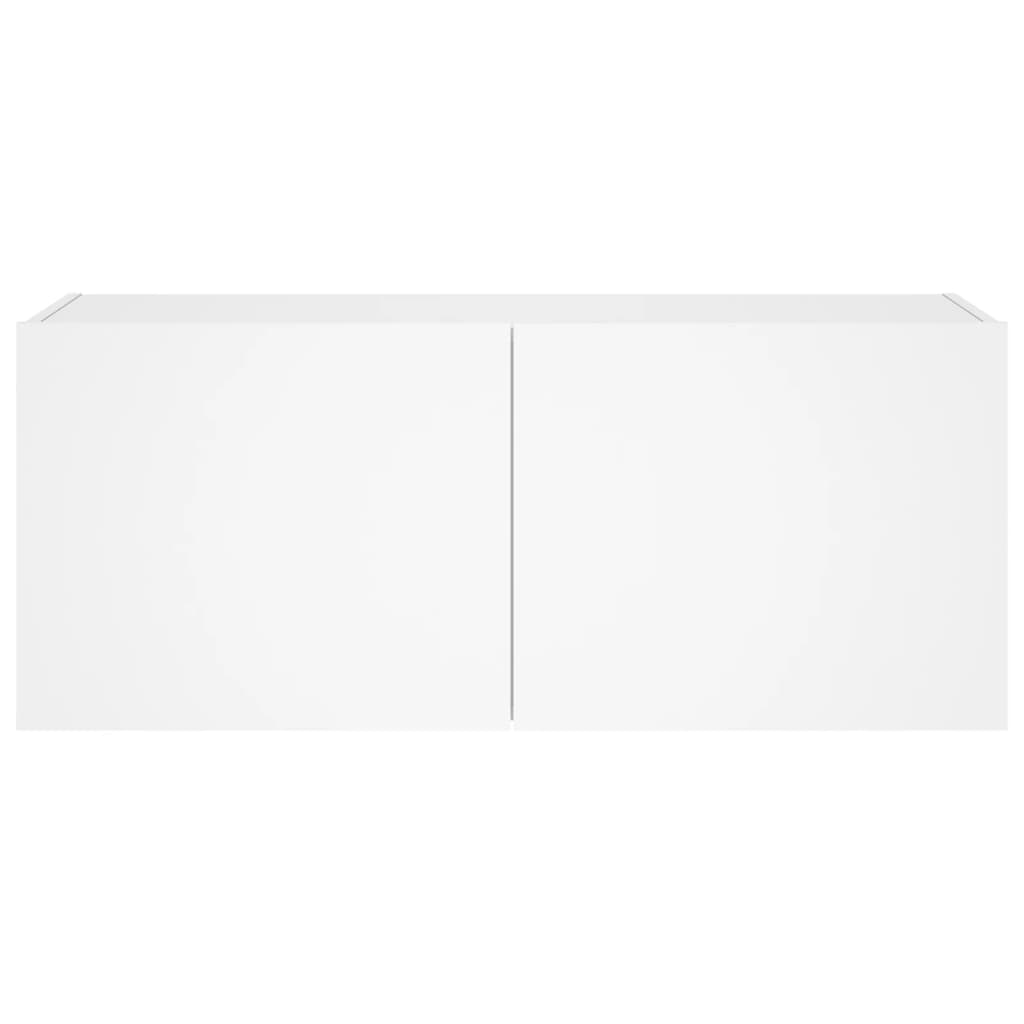 TV-Wandschrank mit LED-Leuchten Weiß 100x35x41 cm