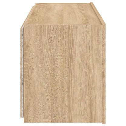 TV-Wandschrank mit LED-Leuchten Sonoma-Eiche 100x35x41 cm