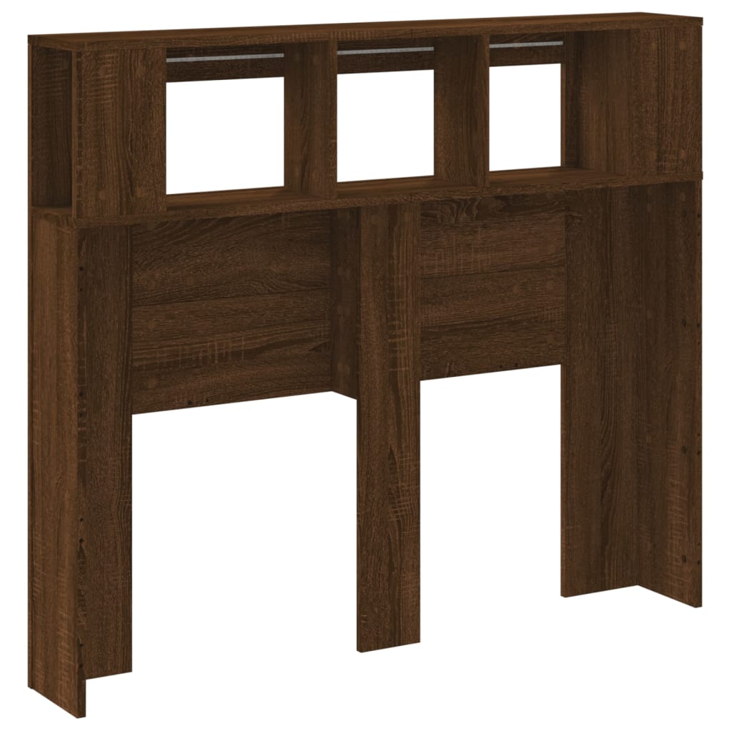 LED-Kopfteil Braun Eichen-Optik 120x18,5x103,5 cm Holzwerkstoff