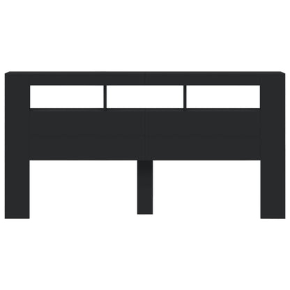 LED-Kopfteil Schwarz 200x18,5x103,5 cm Holzwerkstoff