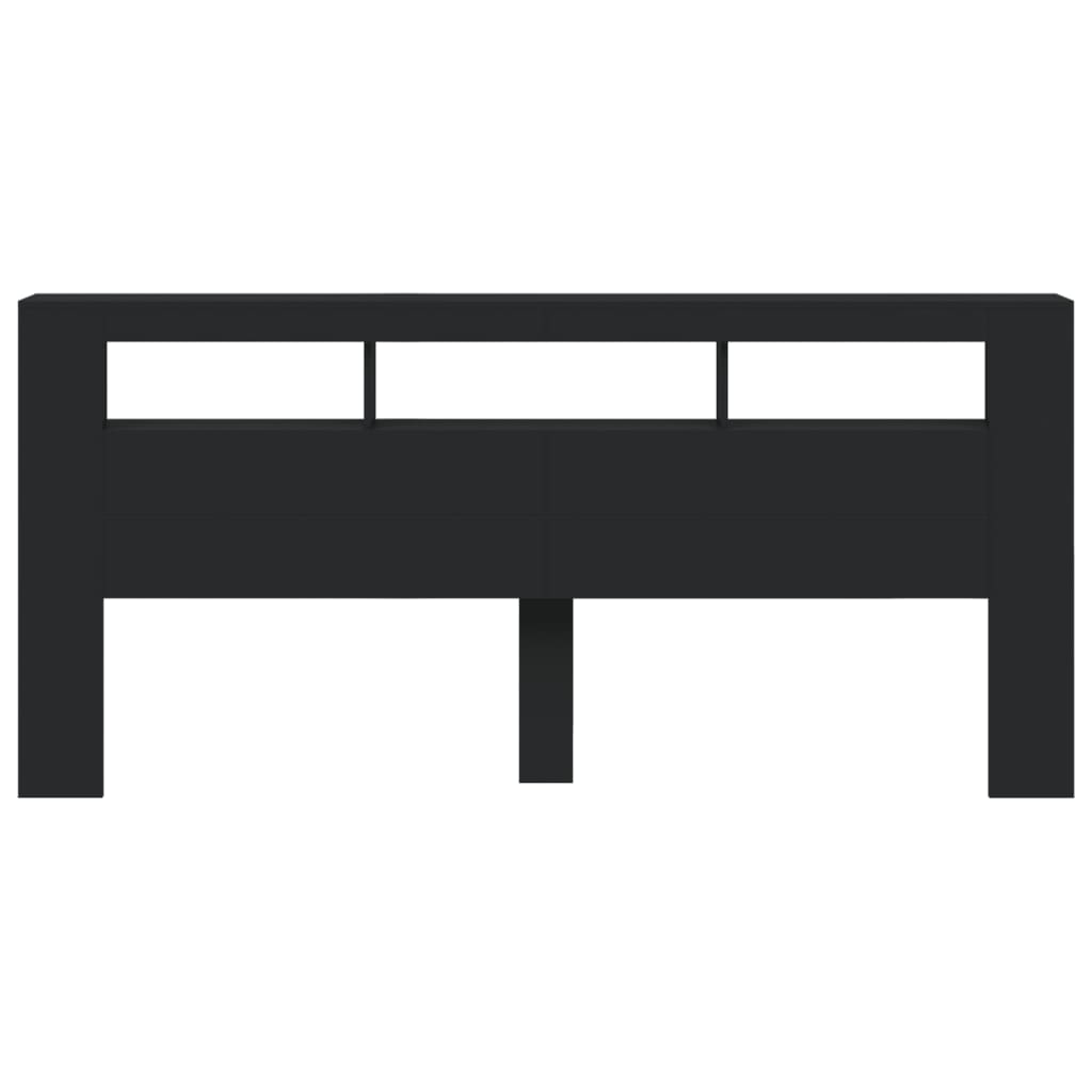 LED-Kopfteil Schwarz 220x18,5x103,5 cm Holzwerkstoff