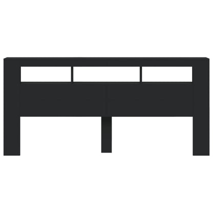 LED-Kopfteil Schwarz 220x18,5x103,5 cm Holzwerkstoff