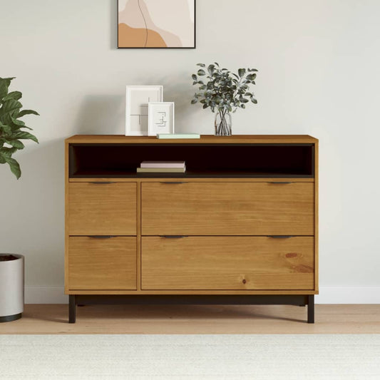 Skuffeskab FLAM 110x40x80 cm massiv fyrretræ