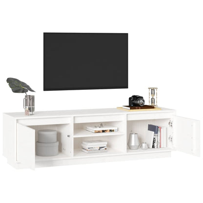 TV-skab Hvid 140x35x40 cm Massiv Fyr