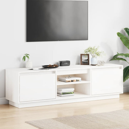 TV-skab Hvid 140x35x40 cm Massiv Fyr
