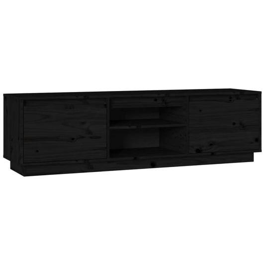 TV-skab Sort 140x35x40 cm Massiv Fyr