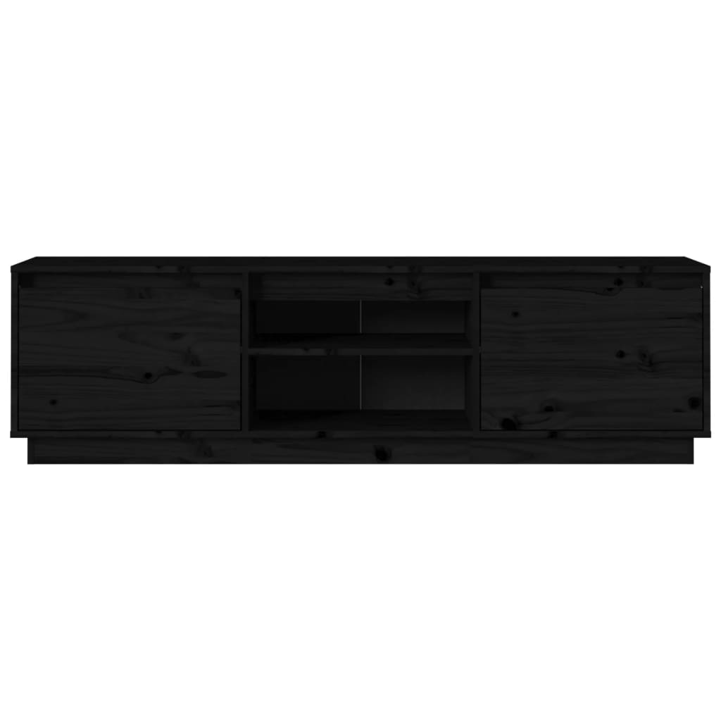 TV-skab Sort 140x35x40 cm Massiv Fyr