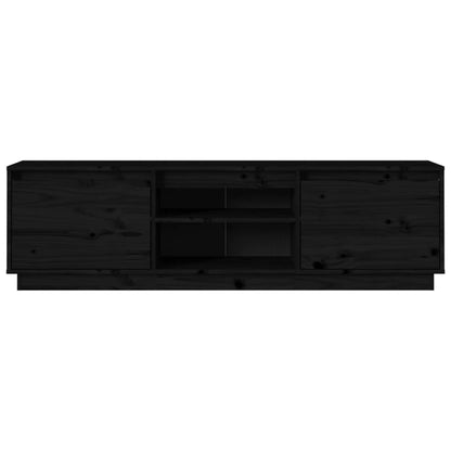 TV-skab Sort 140x35x40 cm Massiv Fyr