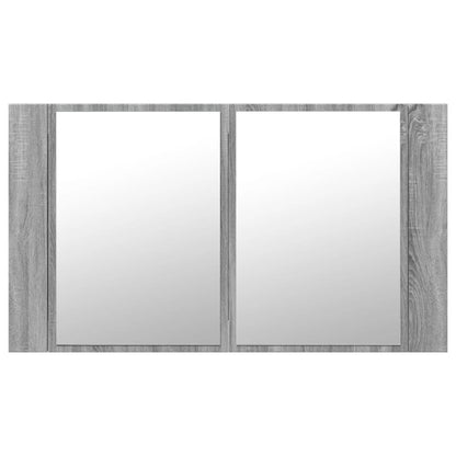 LED-Spiegelschrank Grau Sonoma 80x12x45 cm Acryl