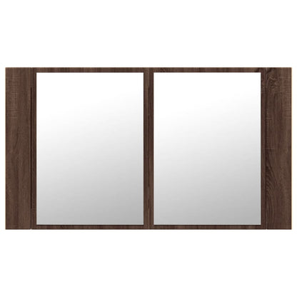 LED-Spiegelschrank Braun Eichen-Optik 80x12x45 cm Acryl