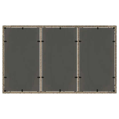 Havebord med glasplade Grå 150x90x75 cm Polyrattan