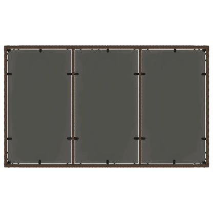Havebord med glasplade Brun 150x90x75 cm Polyrattan