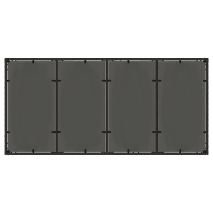Havebord med glasplade Sort 190x90x75 cm Polyrattan