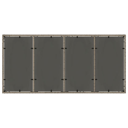 Havebord med glasplade Grå 190x90x75 cm Polyrattan