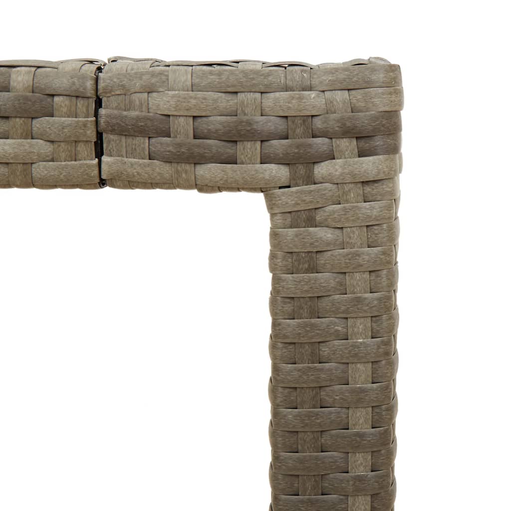 Havebord med glasplade Grå 190x90x75 cm Polyrattan