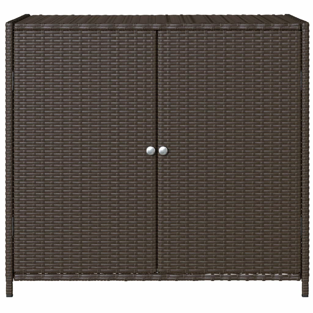 Gartenschrank Braun 83x45x76 cm Poly Rattan