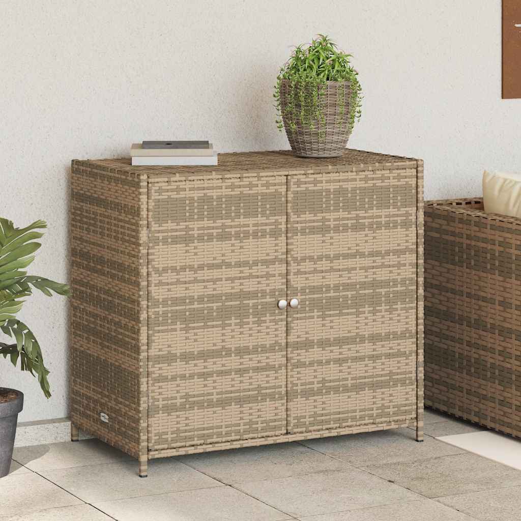 Gartenschrank Beige 83x45x76 cm Poly Rattan